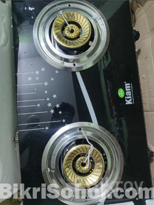 Kiam Double Burner Glass Gas stove Model No G-47